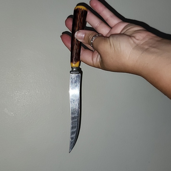 Vintage faux antler filet knives set of 6 - Picture 3 of 4